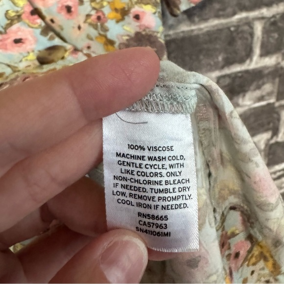 SOMETHING NAVY Easy Woven Top In Teal Romantic blouse button front shirt - Picture 7 of 9